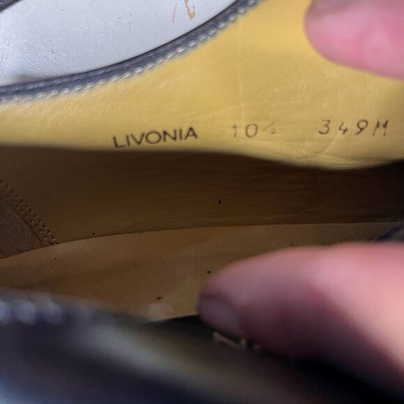 Mezlan Livonia Black Leather Oxford Men’s 10.5 Made in Spain Bicycle Toe Dress - Picture 7 of 8